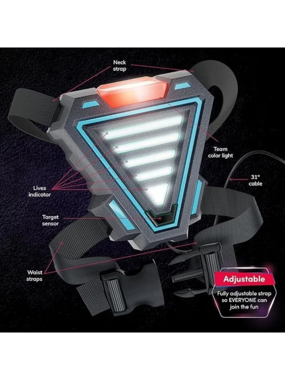 Rechargeable Laser Tag Set for Kids & Teens - Blasters, Vests, Outdoor Fun, Age